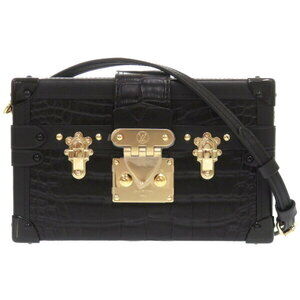 Louis Vuitton Malle Exotic Crocodile Black Shoulder Bag LV